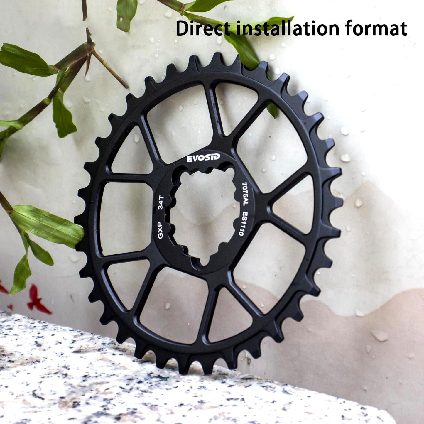 CobraCrawler MTB Bike Chainring Wide Narrow Teeth Chainwheel 8/9/10/11S Mountain Bicycle ChainWheel 32/34/36/38T Ultralight 55g 3-Nail (38T Black)