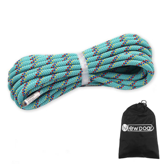NewDoar CE & UIAA Certificated 5/16in(8mm) Static Climbing Rope 14KN High Strength Accessory Cords Safety for Rock Climbing, Outdoor Survival, Hiking, Mountaineering-Blue/33FT
