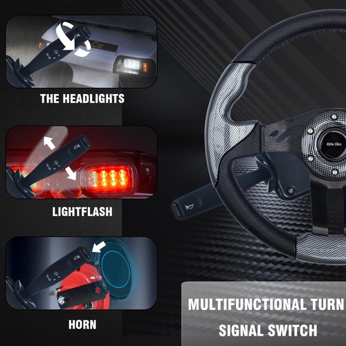 Orle Oko Golf Cart Turn Signal Kit with Horn Brake Light Switch 9-Pin Plug Deluxe Upgrade Wiring Harness - 12V Street Legal Light Kit for Club Car DS Precedent Tempo EZGO TXT RXV