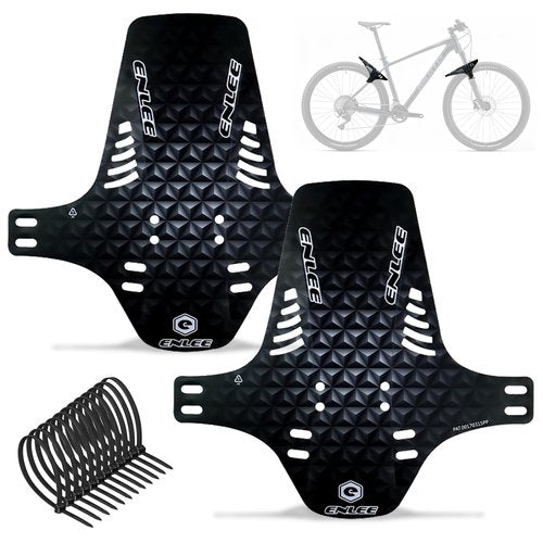 ENLEE 2PC Mountain Bike Fenders - Waterproof Bicycle Mudguard, Lightweight Front and Rear Bicycle Fender Fit 20", 24", 26", 27.5", 29" Fat Bike Tires Plus Size