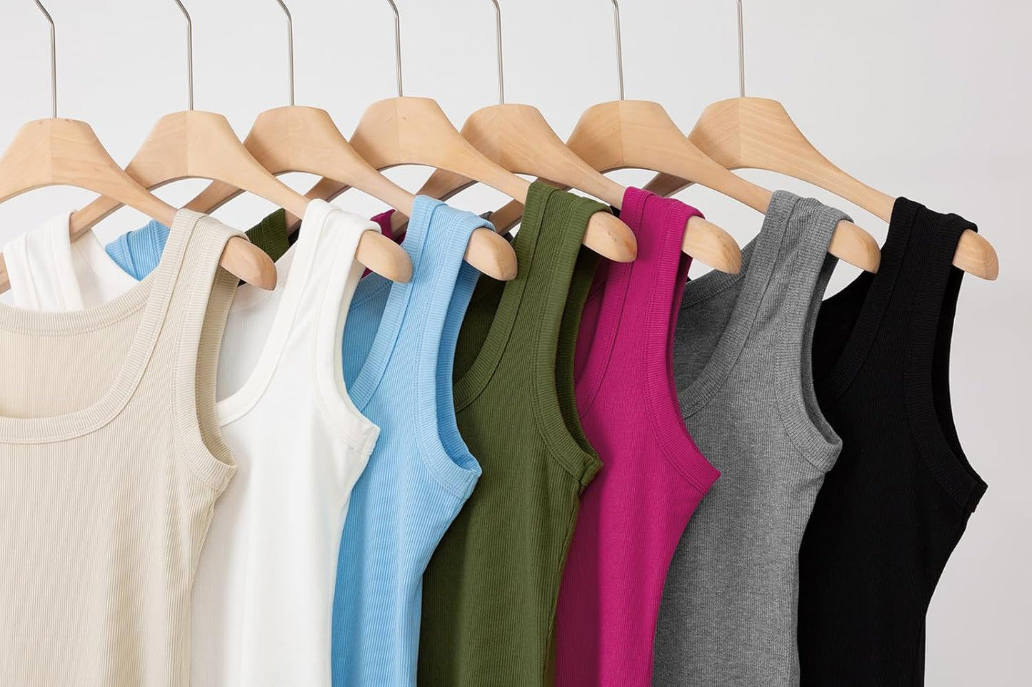 SVALIY Women's Fitted Ribbed Tank Top - Square Neck Sleeveless Summer Shirt | Stylish Basic Top