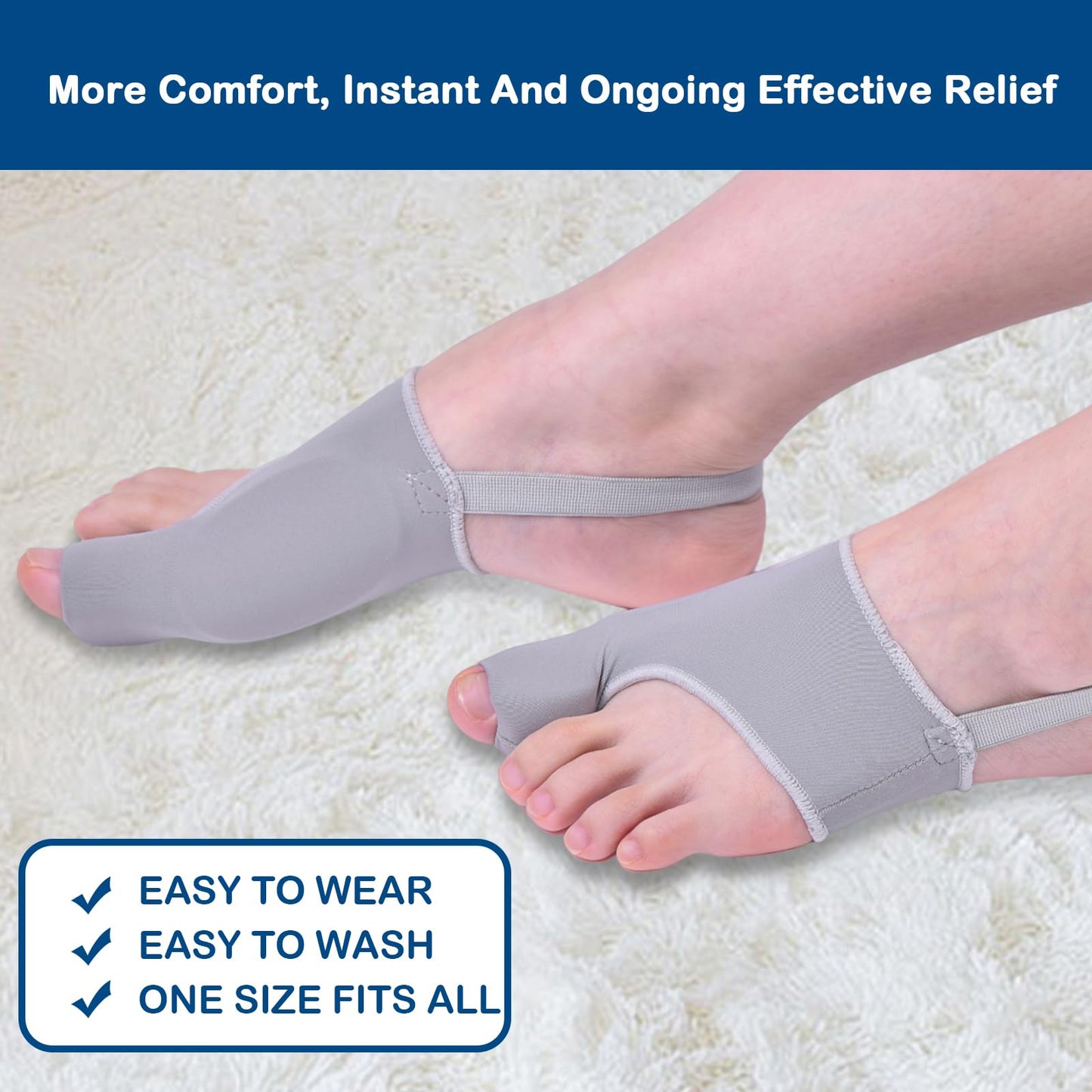 HHBOXIU Hallux valgus correction device, toe correction device. Suitable for both men and women for the correction of hallux valgus. Hallux valgus splint (gray)