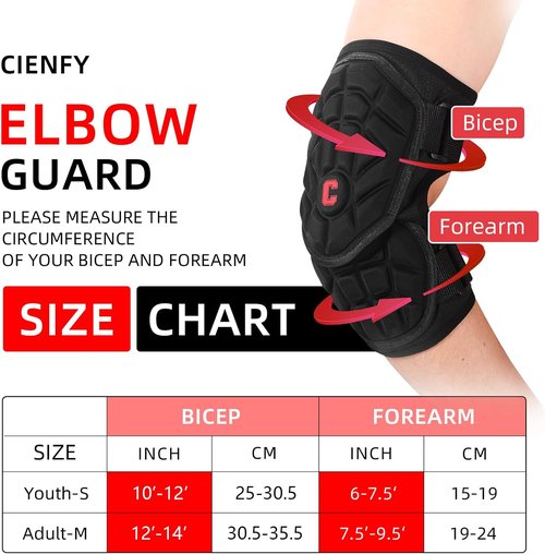Cienfy Elbow Guards for Baseball & Softball - Youth & Adult Forearm Protection Pads
