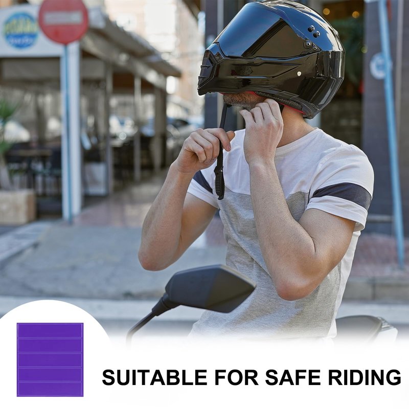MECCANIXITY Reflective Stickers, Waterproof Adhesive Night Warning Sticker 4.5" x 1" High Visibility Safety Reflector Tape Strips for Backpacks Bikes Helmets (Purple, Pack of 3)