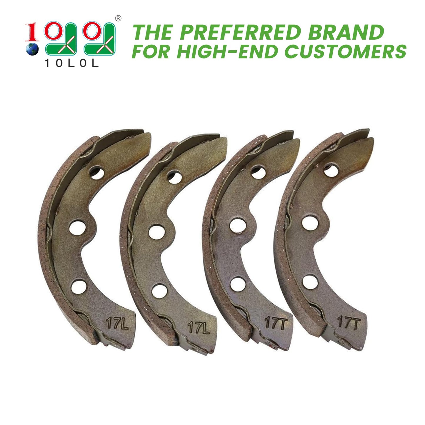 10L0L Golf Cart Brake Shoes Replacement Brake Pads Fits Club Car (1995-up) DS and Precedent Golf Cart 1018232-01 (2 Short, 2 Long)