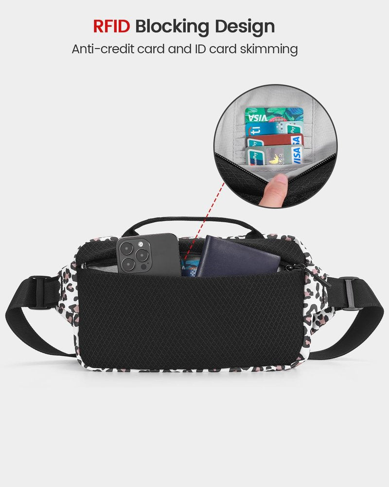 Soulgo Big Sling Bag with RFID Blocking for Men & Women, Crossbody Chest Shoulder Bag with Water Bottle Holder for Travel, Cycling, Work, Sport, Hiking-Black