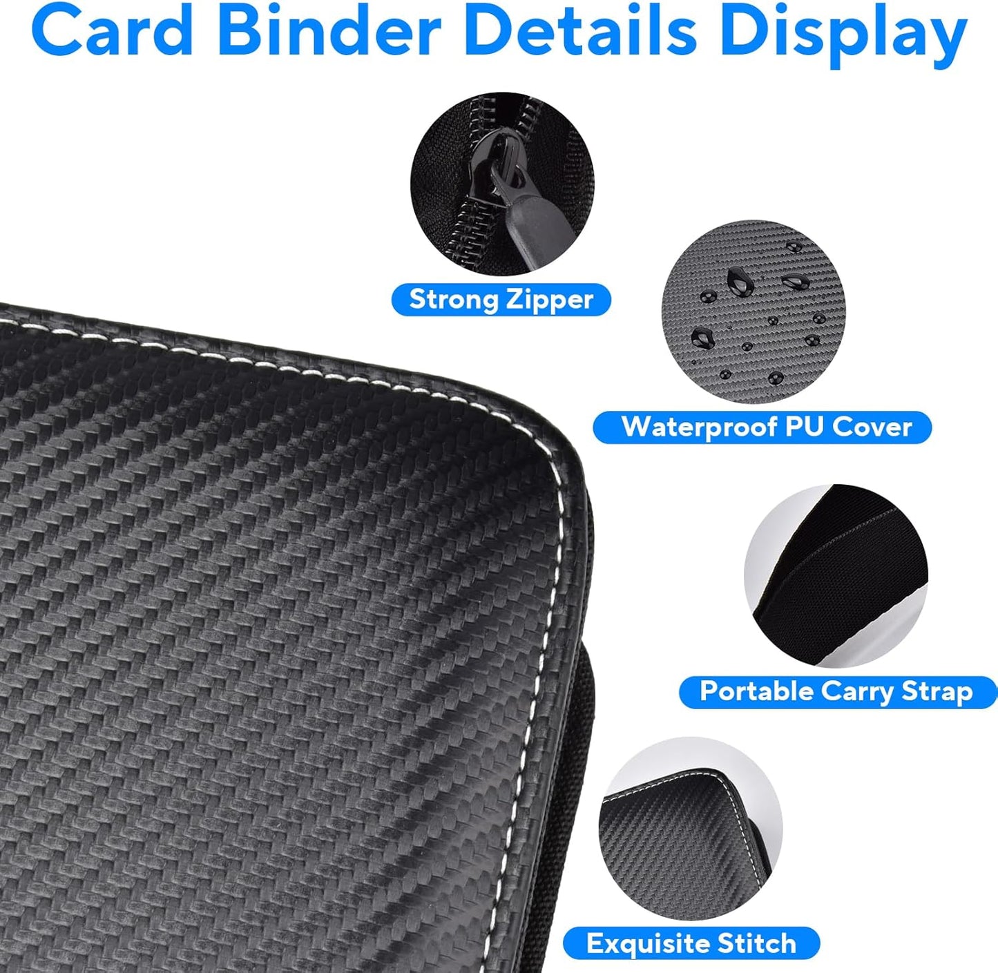 Skiennix Portable 9-Pocket Trading Card Binder - Holds 720 Cards with Removable Sleeves | Ideal for Sports & Game Cards