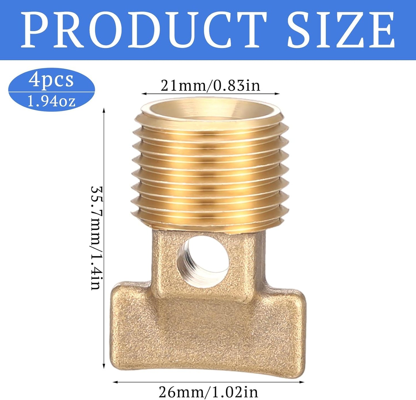 Skiennix 4 Pcs Boat Drain Plugs - 1/2" NPT Solid Brass for Hulls | Durable Garboard Spare Plug