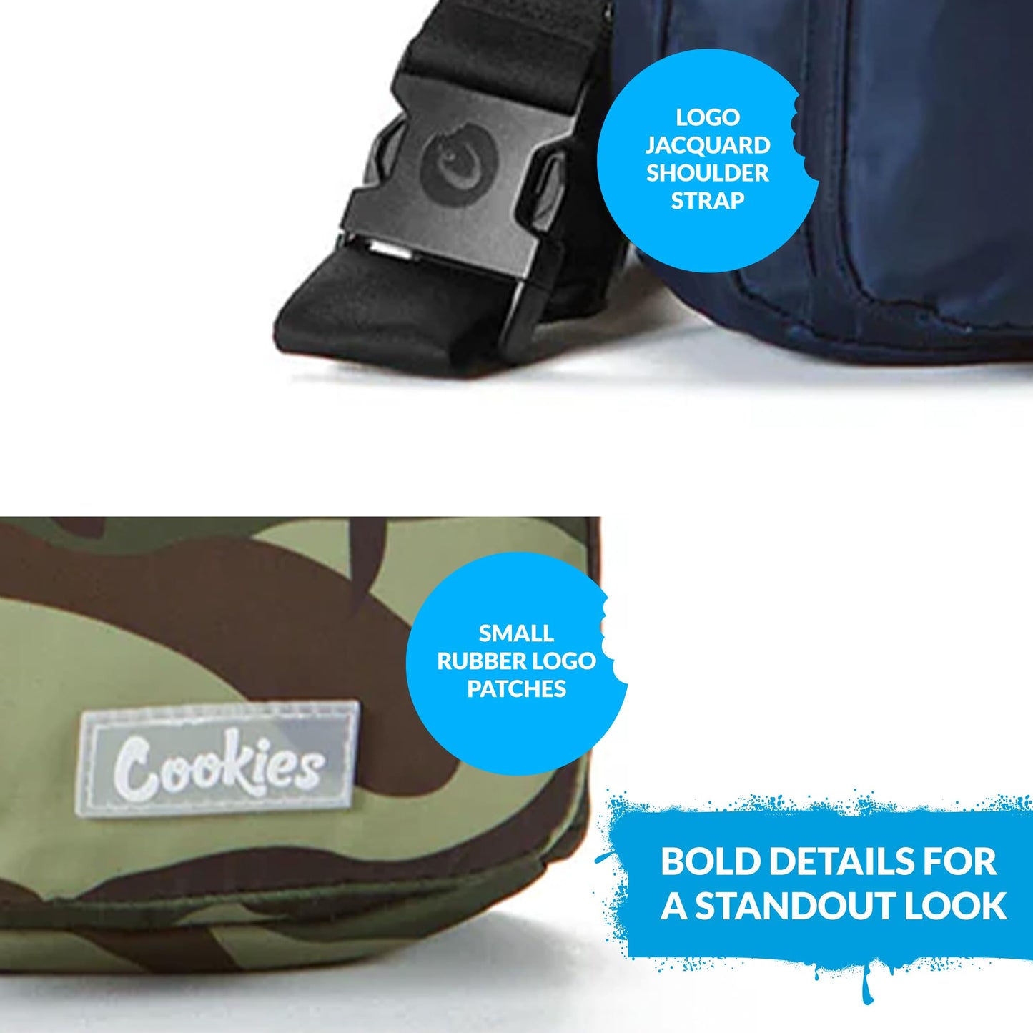 COOKIES Travel Sling Bag 7.1 L - Unisex Crossbody Bag for Men & Women, Lightweight Shoulder Bag for Hiking & Travel - Olive