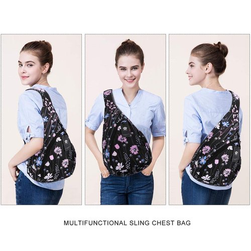 HUA ANGEL Crossbody Sling Bag for Men & Women Lightweight Waterproof Chest Shoulder Bag for Travel Hiking & Everyday Use