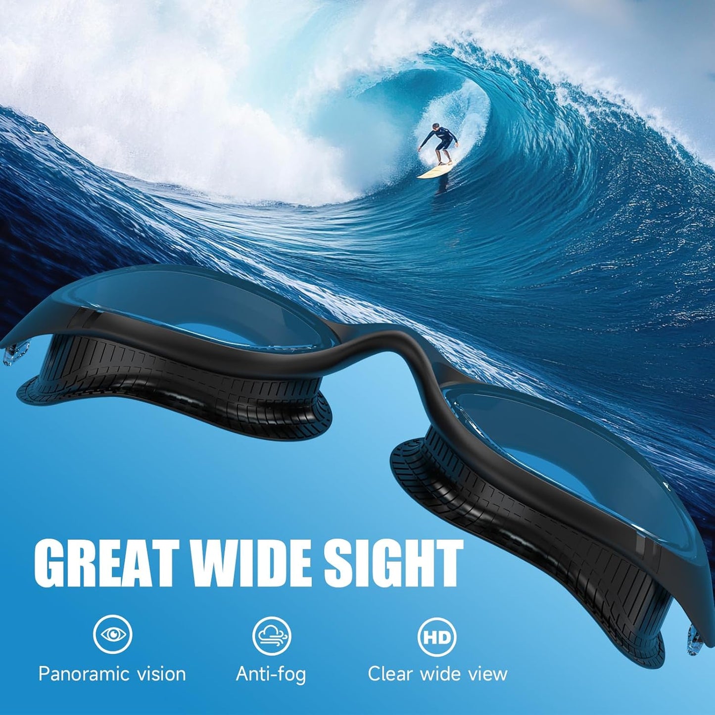 VegoVia Adult Swim Goggles - Anti-Fog UV Protection for Men & Women | Includes Carry Case