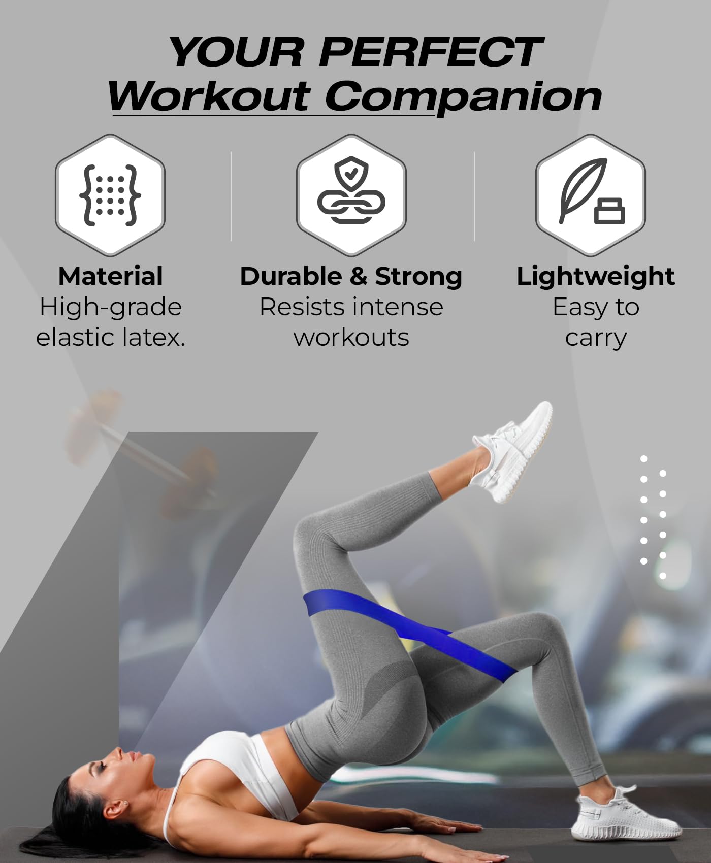 Bingwaah Loop Resistance Bands for Exercise - Set of 5 Elastic Bands for Strength Training & Rehab. Portable & Durable Resistance Bands for Home, Gym & Outdoors with Instruction Guide