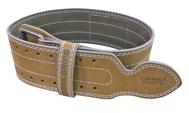 Weight Power Lifting Belt 4” Wide Cobra Grips Best Premium Genuine Leather Belt for Men & Women Adjustable Weightlifting Back Support (Brown, Medium 32"-40")