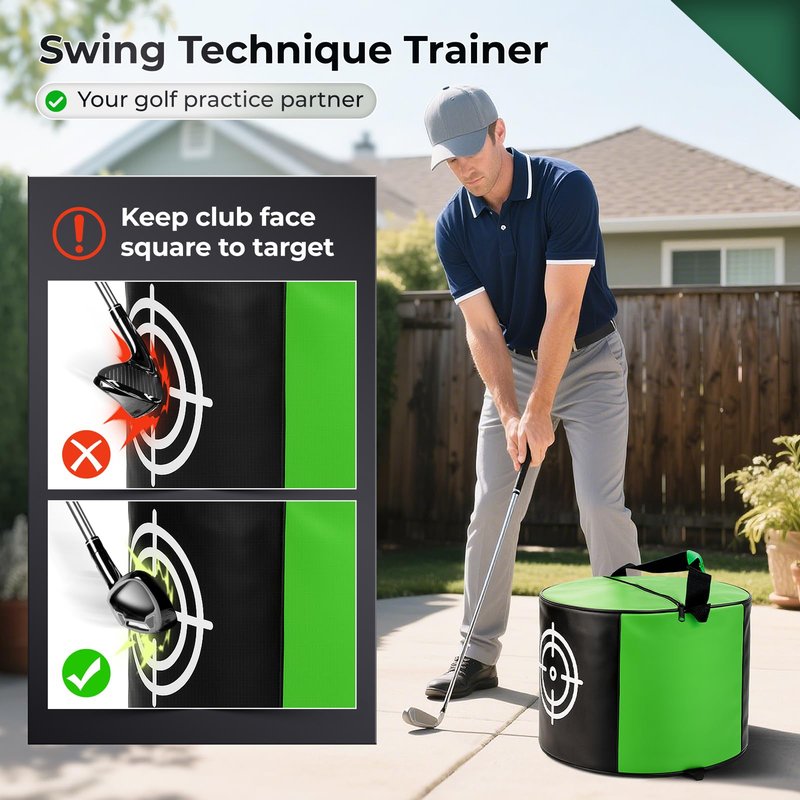 YOREPEK Golf Impact Bag for Practice, Durable Golf Hitting Bag for Swing Training with Large Printed Target, Golfs Training Aid for Men, Indoor & Outdoor Use at Home, Garage, Yard, Green