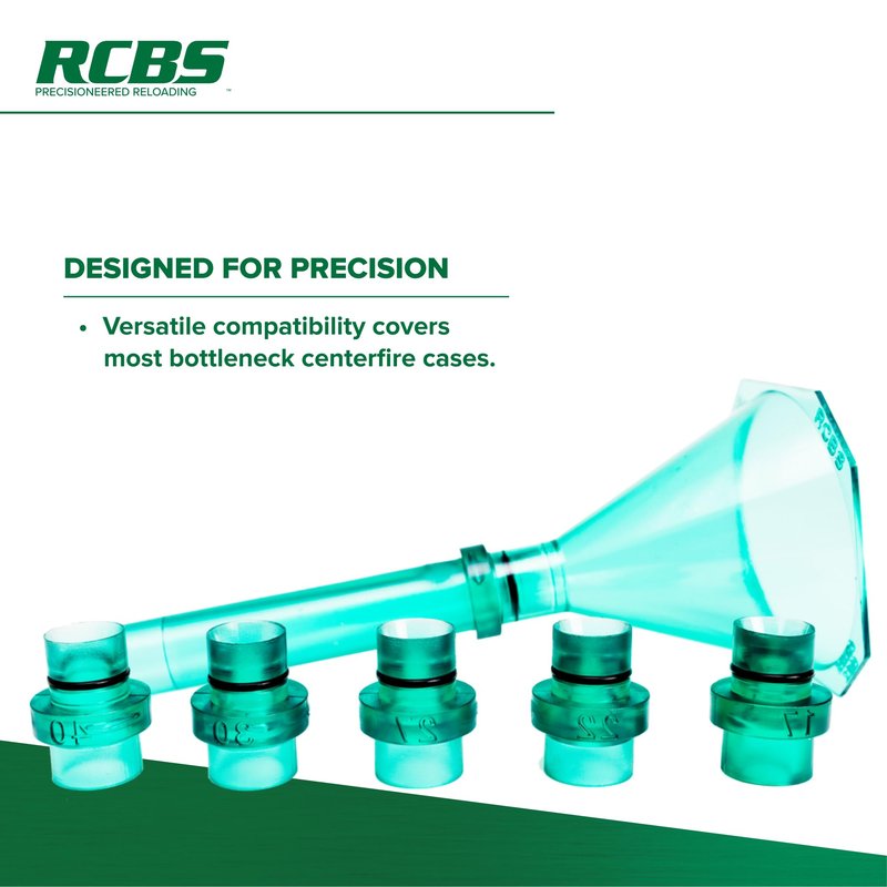 RCBS Quick Change Powder Funnel Kit, Universal Powder Funnel Kit with Quick-Change Nozzles for Reloading