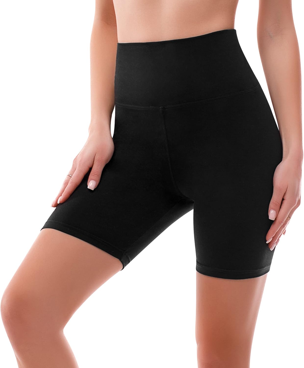 SINOPHANT High Waisted Biker Shorts - 6” Buttery Soft Elastic Tummy Control for Gym & Yoga