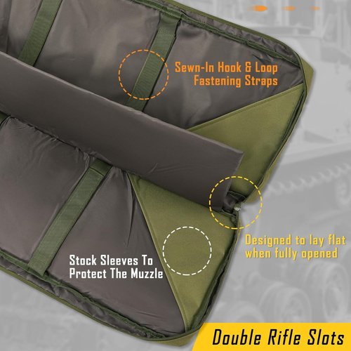 DULCE DOM Double Rifle Case - Soft Gun Bag for Rifles & Pistols | Tactical Storage & Transportation, 32-52 Inch