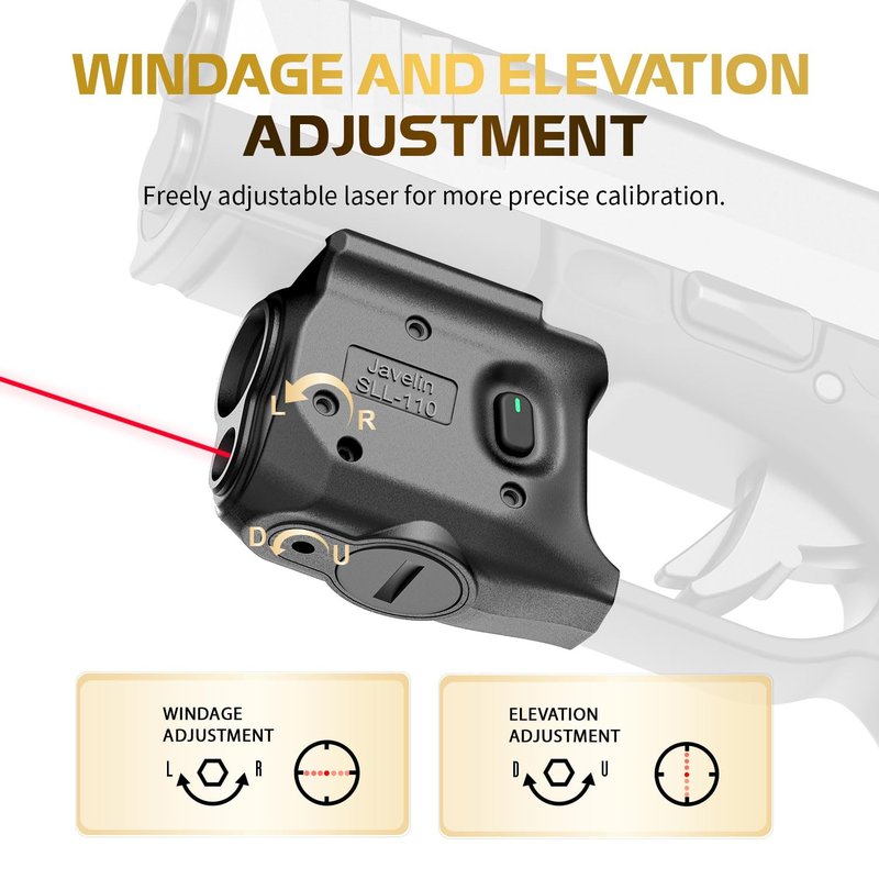 WARRIORLAND Pistol Light Laser Combo Fits Springfield Armory Hellcat Pro, Compact 150-Lumen Trigger Mounted Tactical Weapon Light with Red Laser & White LED, Power Indicator & 3 Light Mode, SLL-110