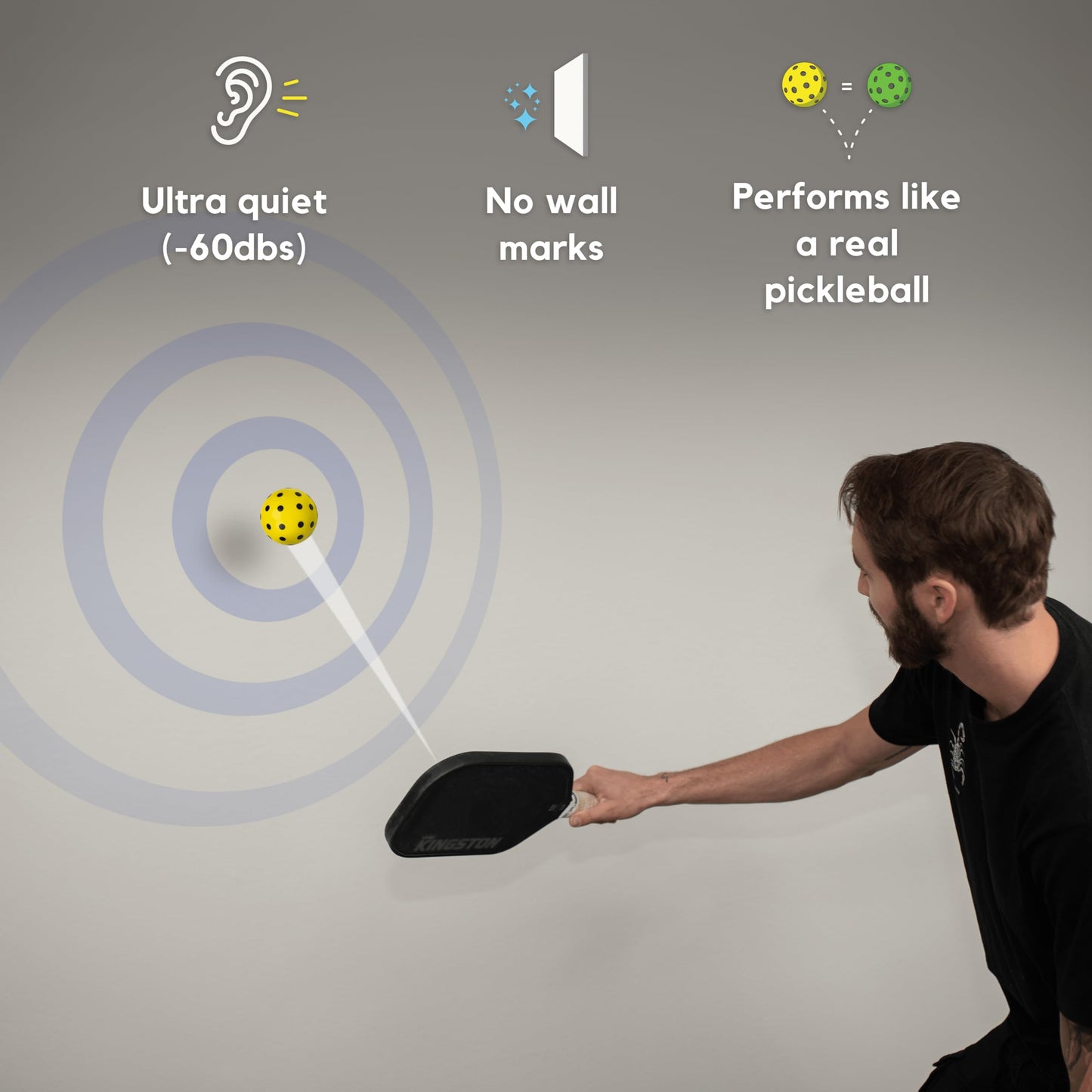 Kingston Gear Soft Strike Silent Pickleballs – The Ultimate Quiet Foam Set for Indoor/Outdoor Pickleball Practice. Soft Pickleballs that Mimic The Exact Bounce of Real Balls