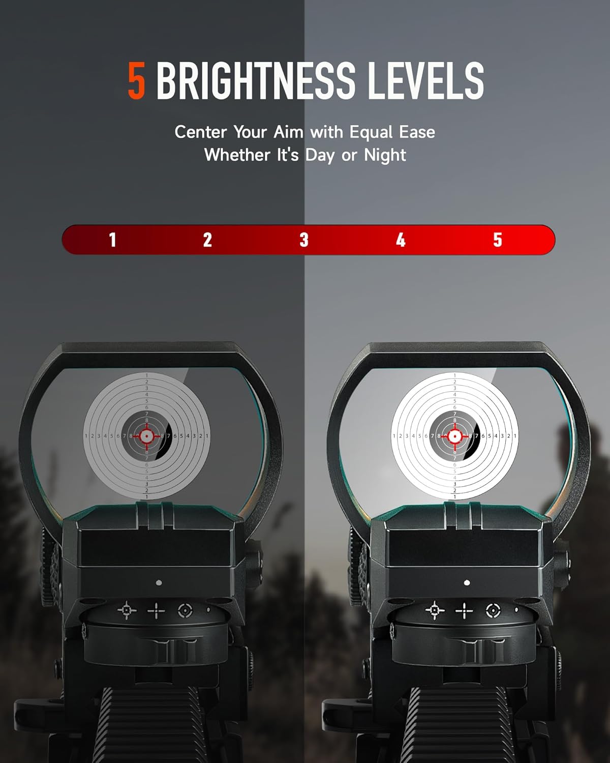 PINTY Red Dot Sight | Compact Tactical Reflex Optics with Multiple Reticles for Picatinny Rail