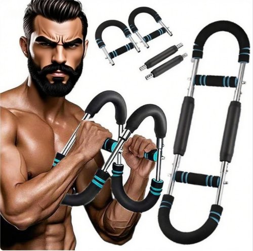 Twister Arm Trainer, Adjustable(60-110) Power Twister Bar, Gorilla bar for chest workout, Portable Detachable Upper Body Fitness Machine for Home & Gym