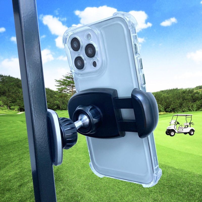 ARMOLABX Magnetic Phone Holder Mount for Golf Cart [Upgraded Metal Joint], Magnetic Golf Cart Phone Holder [Big Phones & Thick Cases Friendly] Compatible with All Phones