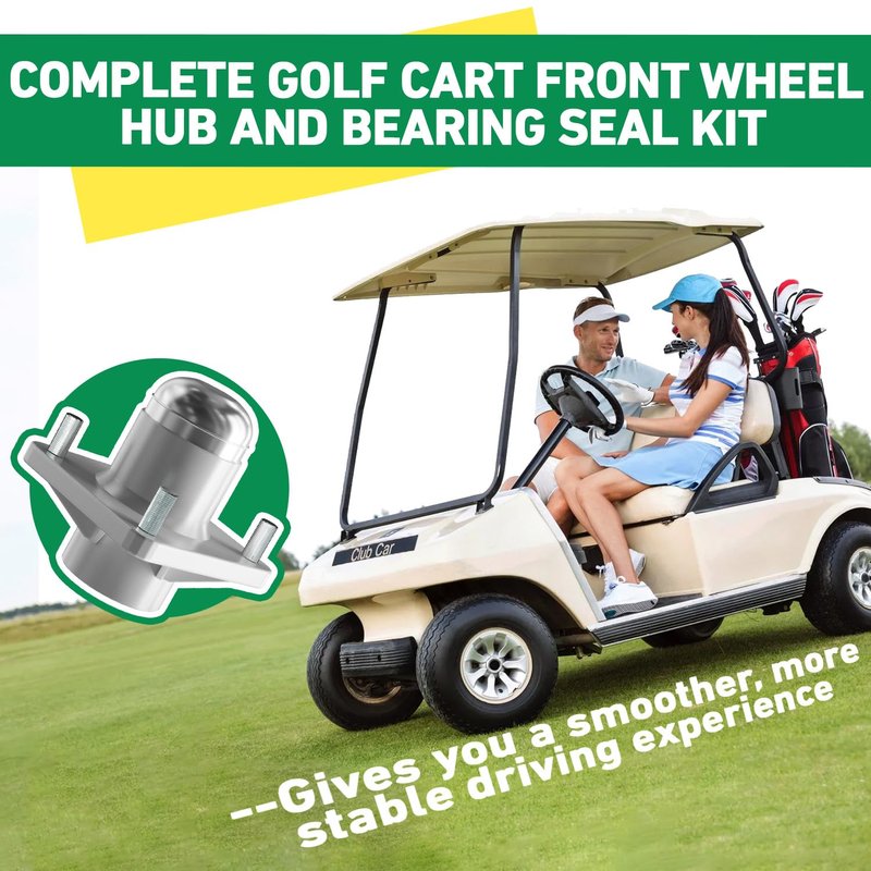 FIXHAWK Club Car DS Hub Kit,Club Car Front Wheel Hub and Bearings Seals, Fit for 1981-2003 Club Car DS Golf Cart, Replace OEM# 1011892 11011102 1011153 1011889 1011894