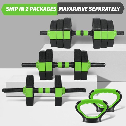 MERXENG Adjustable Dumbbell Set, 44/66/88Lbs 4-in-1 Free Weights for Home Gym, Converts to Kettlebell & Barbell with Connector, Non-Slip Grip, Ideal for Men & Women Strength Training