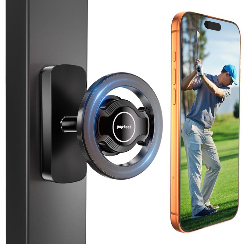 pop-tech Magnetic Golf Cart Phone Holder for MagSafe iPhone 17 Pro Max 16 15 14 13 12 Fits EZGO, Club Car, Yamaha, Icon, Golf Cart Accessories Essential Gift for Men Women Dad