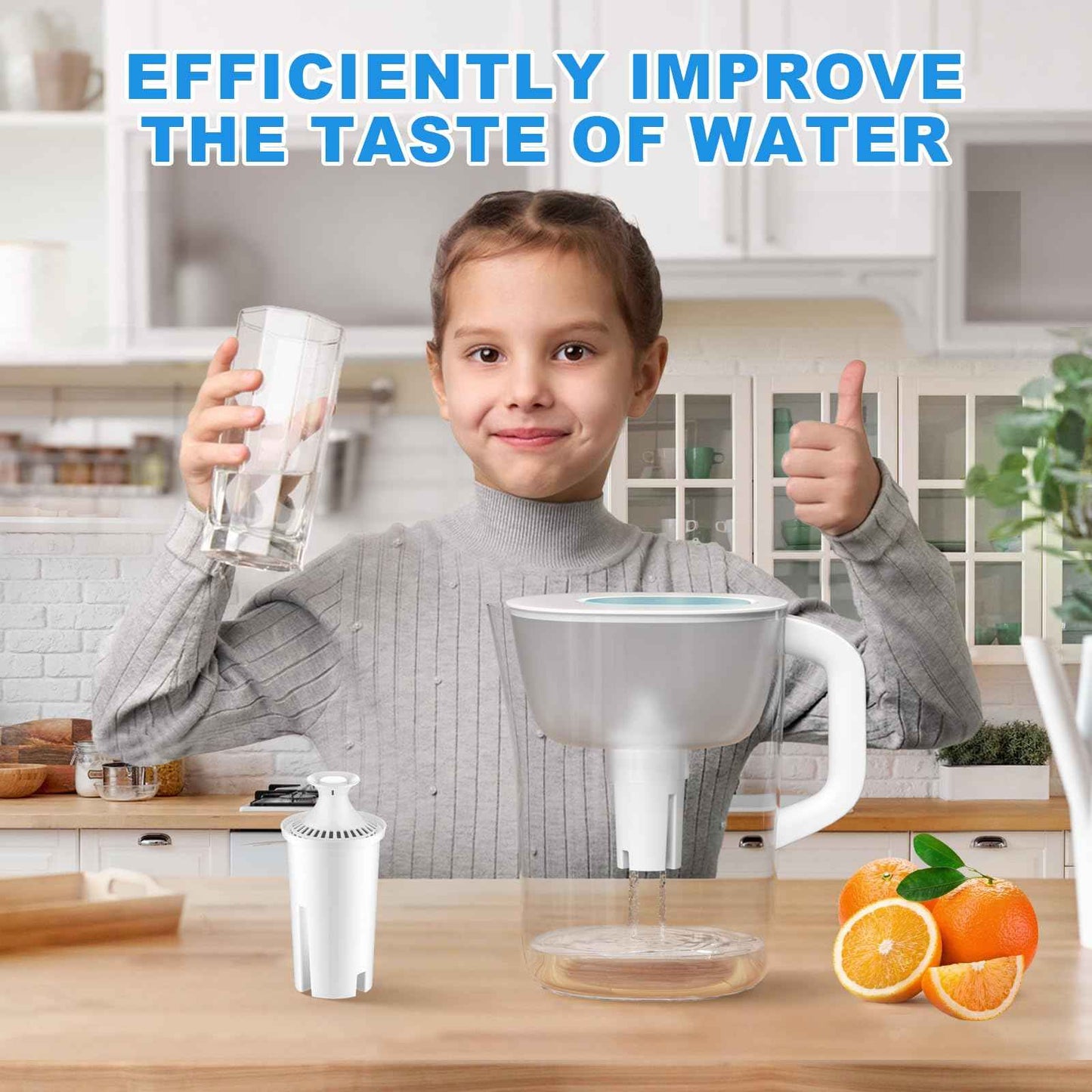 Tikstoy Water Fiter Replacement Fit for Brita Water Filter & Pitchers, Water Pitcher Filter Compatible with Brita Classic, Mavea, Ob03, 107007 35557, Reduce Chlorine and Heavy Metals (6)