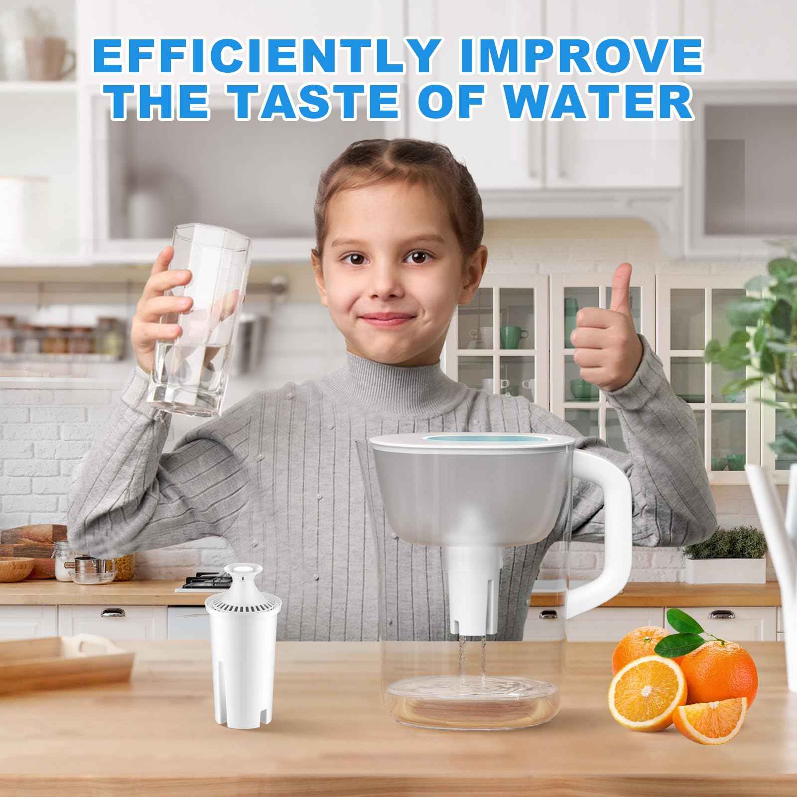 Tikstoy Water Fiter Replacement Fit for Brita Water Filter & Pitchers, Water Pitcher Filter Compatible with Brita Classic, Mavea, Ob03, 107007 35557, Reduce Chlorine and Heavy Metals (6)
