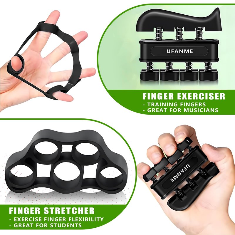 UFANME Grip Strength Trainer Kit, Hand Gripper - Hand Grip Strengthener -Adjustable Resistance Forearm Strengthener - Hand Exerciser for Muscle Building and Injury Recover