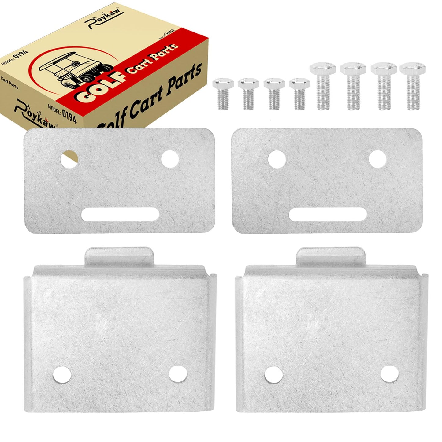 Roykaw Golf Cart Seat Hinge Set Seat Bottom Hinge Plate Replacement Compatible with Yamaha G29 Gas and Electric Model, 2 Sets (Includes Male & Female Plates), OEM# JW1-K8427-00, JW1-K8426-00