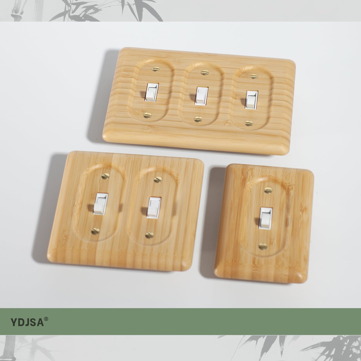 YDJSA Decorative Light Switch Covers Bamboo Wood Switch Plate Covers Single Toggle Stylish Wood Switch Plate Covers