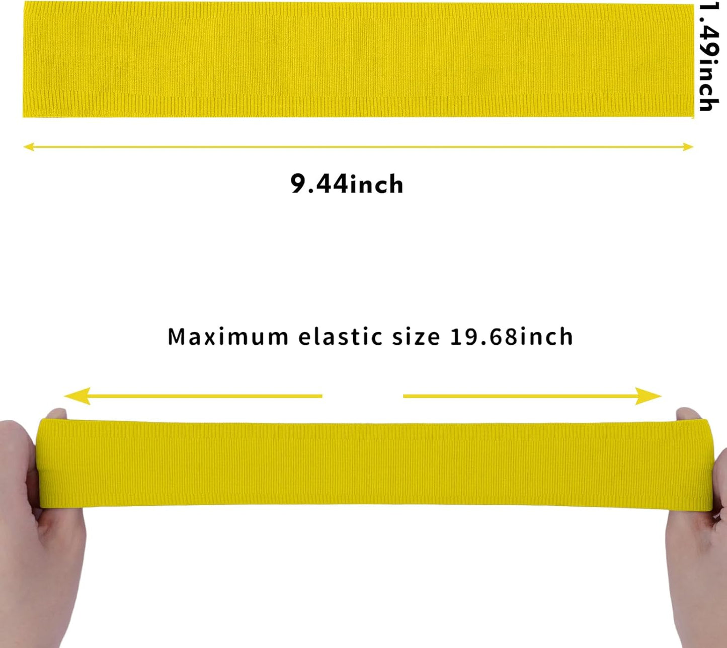 Skiennix 5PCS Yellow Sport Headbands - Non-Slip Silicone Fitness Hairbands for Yoga & Running