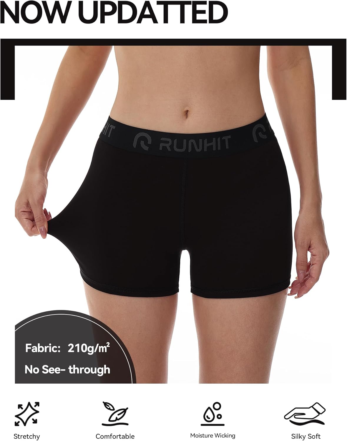 Runhit 3" Volleyball Shorts - Women's Compression Spandex Shorts for Workout & Yoga | 3-Pack