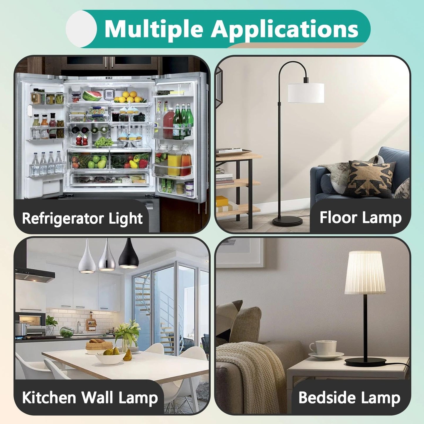 Gfdoso 2Pcs W11518235 Freezer Refrigerator Light Bulb - W11160686 Lamp Light Bulb Compatible with Kenmore Whirlpool Freezer Bulb 120V 2W Replaces W10473925 W10574850 PS16555179 W10865839