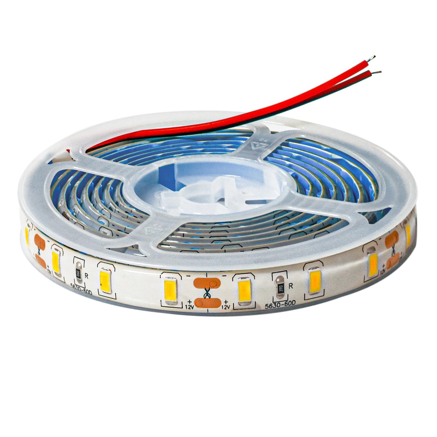 12V Warm White Led Strip Light 6.56Ft Dimmable Light Strip, SMD 5630 IP65 Waterproof 3500K Flexible Tape Lights 120 LEDs Rope Light for Bedroom, Desk, Kitchen, Indoor, Outdoor Decoration