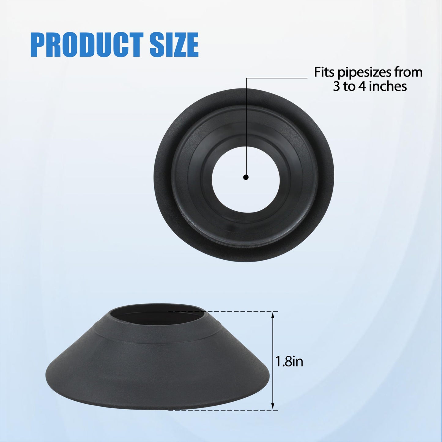 14137 3"-4" Rain Collars for No-Calk Roof Flashing, Replacement 3"-4" Roof Vent Boot (Pack of 2)