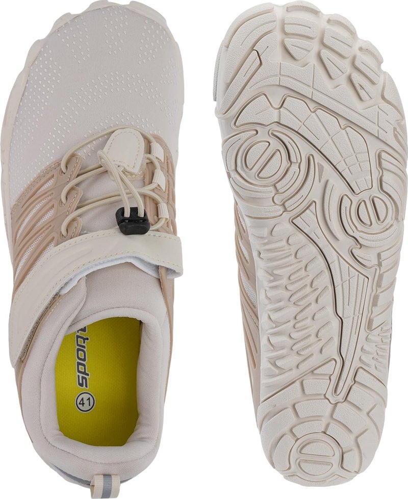 WHITIN Women's Minimalist Barefoot Trail Running Shoes | Wide Toe Box Size 8.5 Beige 39