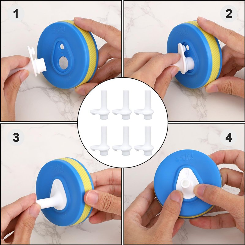 6pcs Bite Valve for Zak Designs Kelso 15oz, Silicone Water Bottle Bite Valve Replacement Straw Cup Accessories for Zak Kids Straw Cups (White)