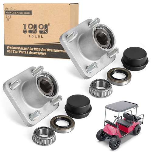10L0L 2023 Upgraded Wheel Hub Assembly for 2001.5-2013 EZGO TXT, Shuttle, Workhorse, ST Series Gas & Electric Golf Cart, with Bearing Races & Cap, OEM# 70895-G01 70895G01, Set of 2