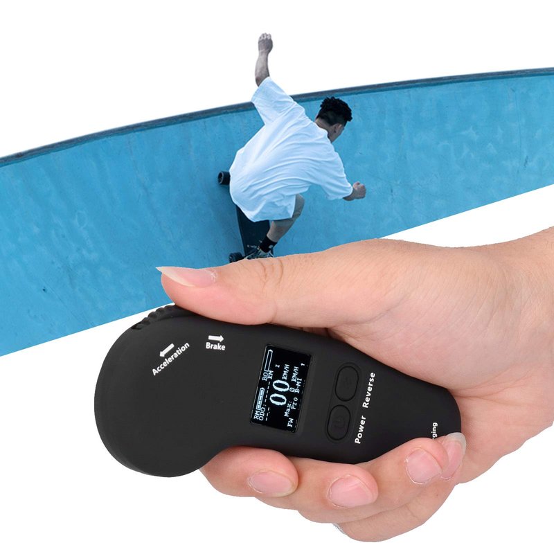 Akozon B08Tb5B34L, Remote Electric, Electric Skateboard Wireless LED Skateboard with Adjustable Speed Braking Controller Display Remote Control