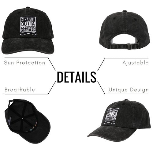 InnoBeta Hockey Gifts for Boys 8-12 Cap, Funny Adjustable Embroidered Hat Hockey Gifts for Men - Straight