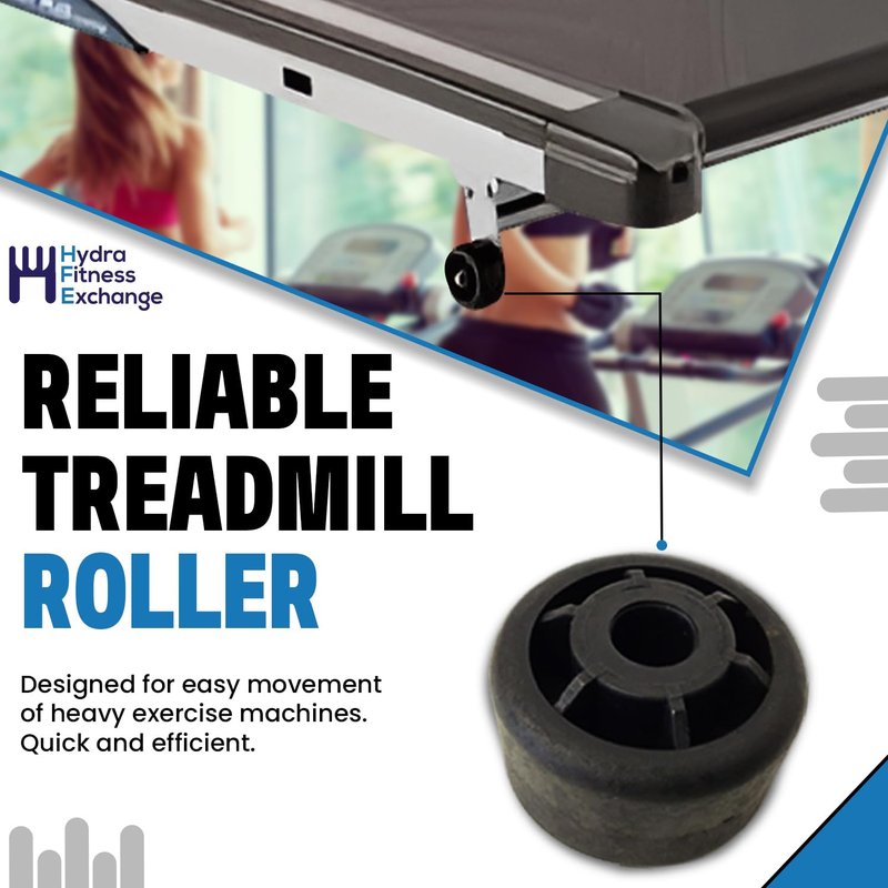 Hydra Fitness Exchange Treadmill Transport Wheel Black | Heavy Duty Caster Wheel for Moving Exercise Equipment | Works with Merit Triumph and Tempo 400T 710T 715T 30750 Treadmills | MPN 000006-AC