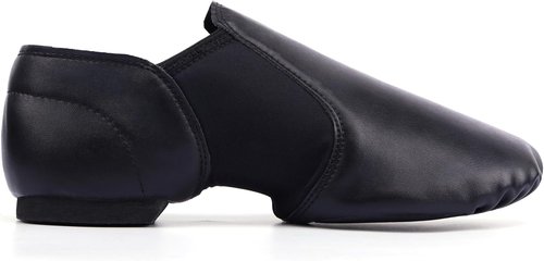 Linodes Unisex Jazz Shoes - Slip-On PU Leather Dance Footwear for Men & Women