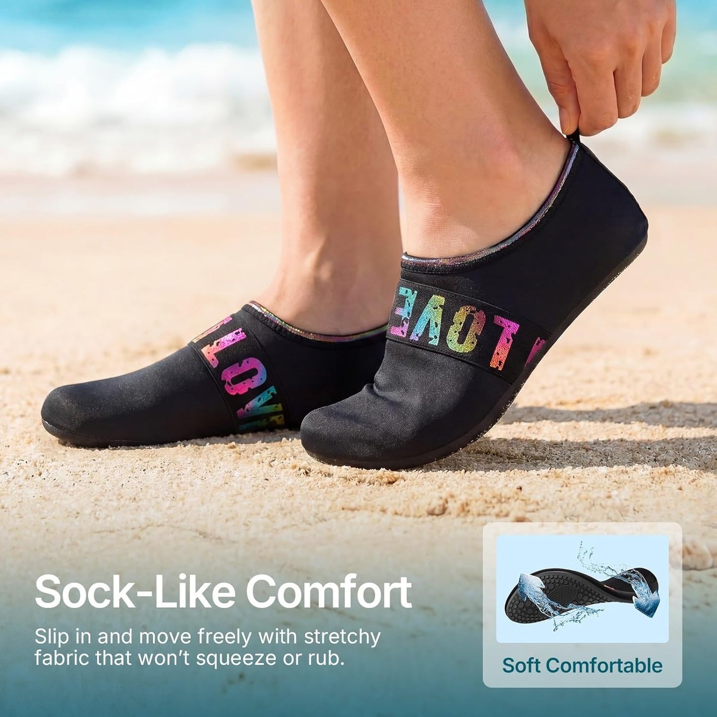 Skiennix Water Shoes - Quick-Dry Aqua Socks for Swim, Beach, Yoga & Exercise | Adult & Youth Sizes