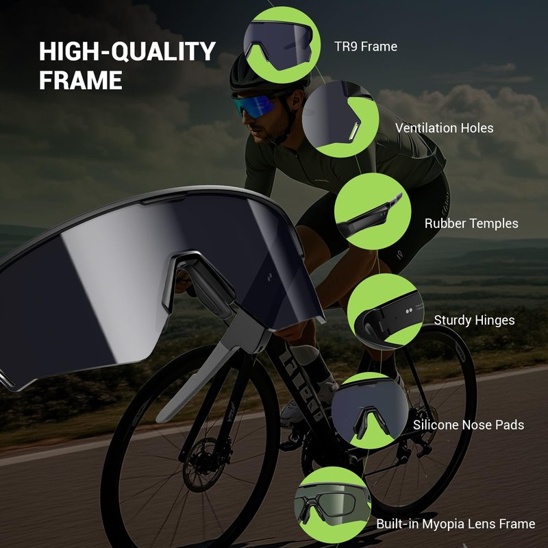 Blackview Bluetooth Sunglasses, UV400Protection, Bult in Mic & Speakers, Voice Assistant Compatible, 5.4 Bluetooth, Polarized Lens for Outdoor Activities