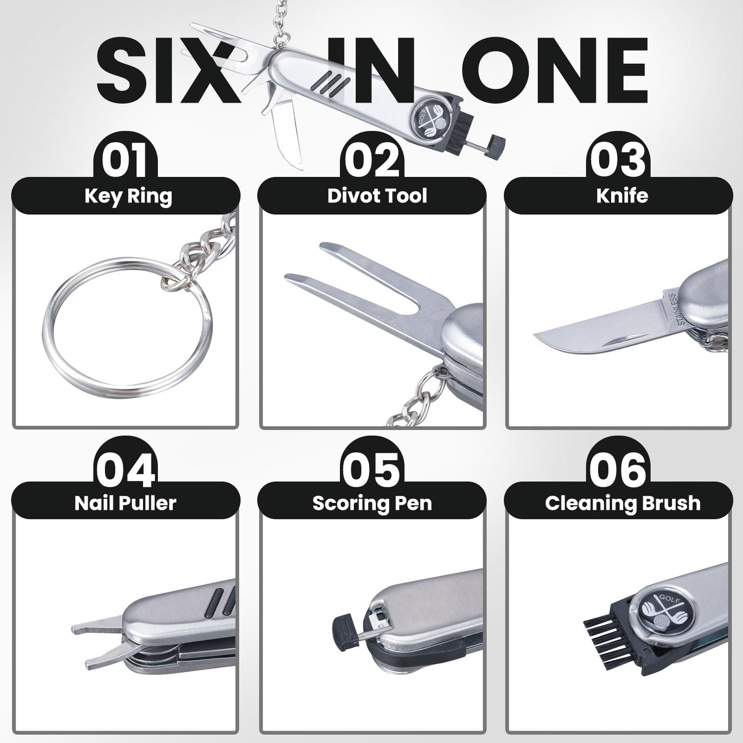 Jnxso Golf Gifts for Men and Women,Golf Accessories Set with Hi-End Case,Golf Balls,Golf Tees,Golf Multifunctional Divot Tool,Rangefinder Golf Brush,Golf Scorer，Golf Ball Clamp(Black)