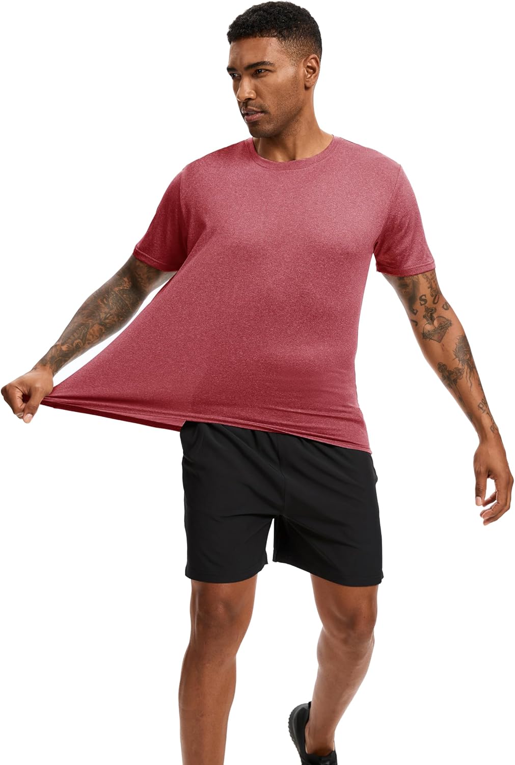 Skiennix Workout Shirts for Men - Quick Dry UPF 50+ Sun Protection Athletic Tees | 5 Pack Lightweight Summer Tops